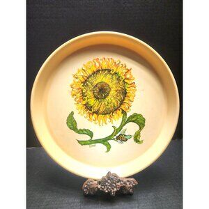 Vintage Serving Tray Hand Painted  Sunflower